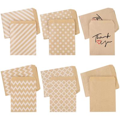 25/50Pcs Kraft Paper Candy Cookie Bag Thank You Wedding Gift Packaging Bag Guest Favors Kids Birthday Party Decoration Supplies