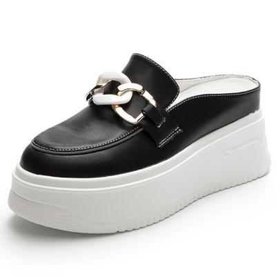 Fashion 7.5cm New Microfiber Leather Platform Wedge Slippers Sandle Sneaker Women Shoes Heels Summer Designer Female Fashion Boots