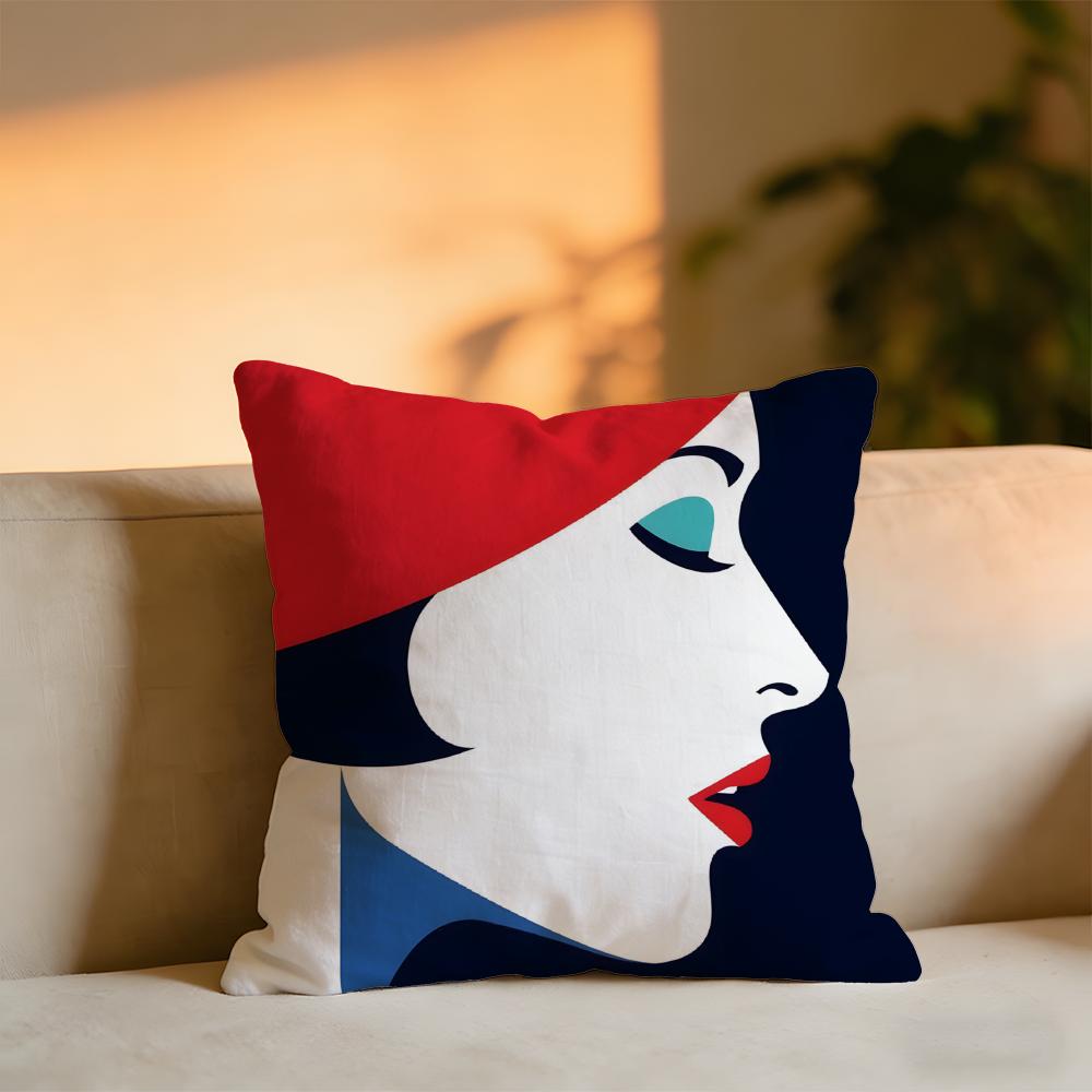 Stile Pop Ragazza Moderna Creatività Moda Copricuscino Velluto Accogliente Cuscino da Lancio Morbido Caldo per Divano Letto