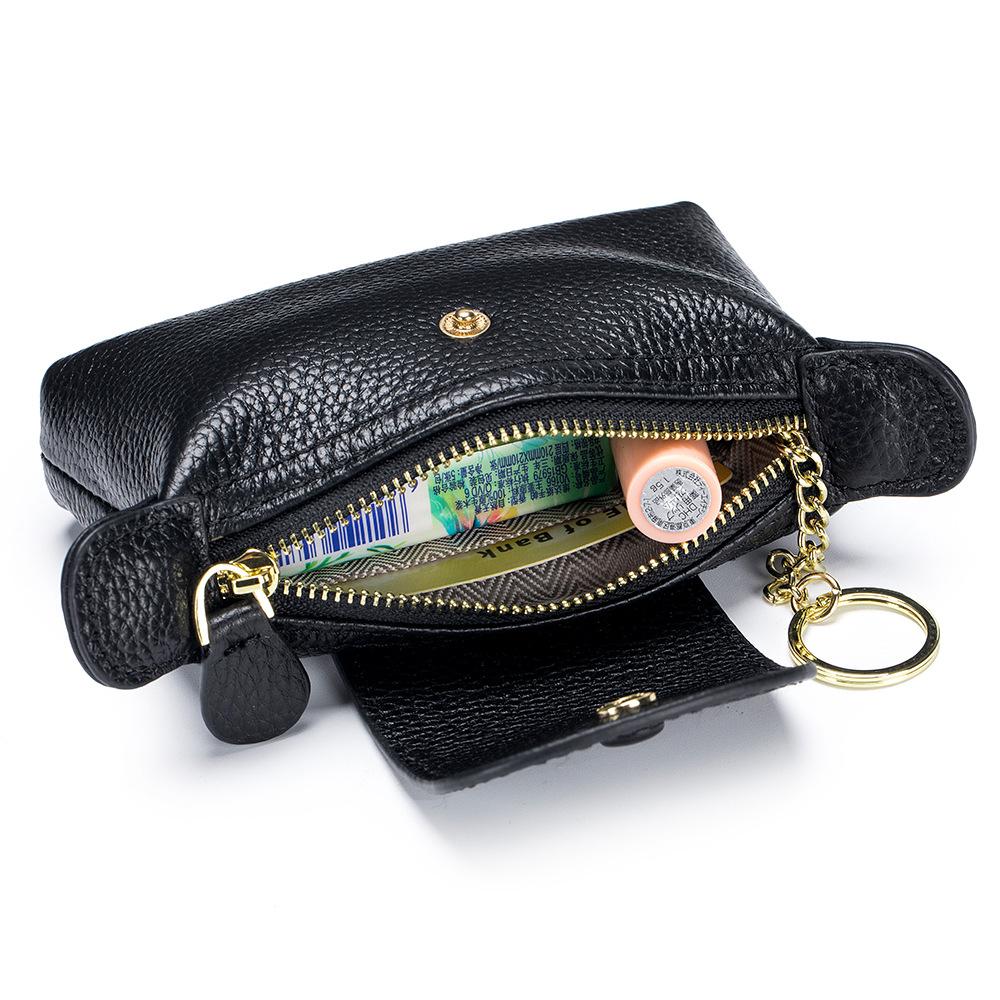 New Women's Small Change Bag, Exquisite Mini Storage Bag, First Layer Cowhide Hand Coin Bag, Large Capacity