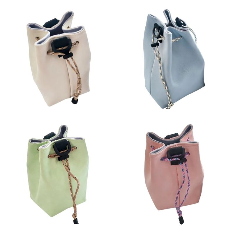 PU Leather Camera Bucket Bag Soft Camera Bag DSLR Insert Handbag Drawstring Easy Carrying Lens Case For Outdoor Travel