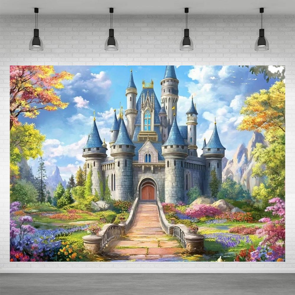 Fond de château de princesse pour décoration de fête, Globe rose, Fond de photographie, Cadeau pour fille, Accessoires de célébration de baby shower