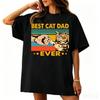 Best Cat Dad Ever Tshirt Funny Cat Graphic Casual Short Sleeve Unisex Tee Fathers Day Gift For Cat Lover Dad Oneck Tops