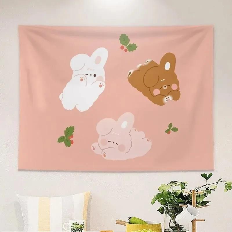 Cute Bear Cartoon Hanging Cloth Office Living Room Tapestry Home Wall Decoration Tapestry