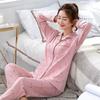 In the elderly 100% pure cotton pajamas women's spring and autumn models autumn and winter long-sleeved large-size suit casual can wear loungewear