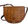 Vintage Flap Belt Vicetos Leather Shoulder Bag Brown Leather Women Used
