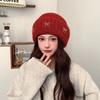 Korean Large Head Circumference Woolen Hat Winter Warm Hat Women's Bow Sweet Ear Protection Cold Pullover Knitted Hat