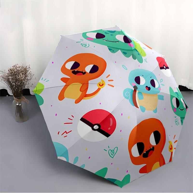 Automatic Windproof Folding Umbrella, Travel Umbrella for All Occasions, Cartoon Portable Umbrella a0823029