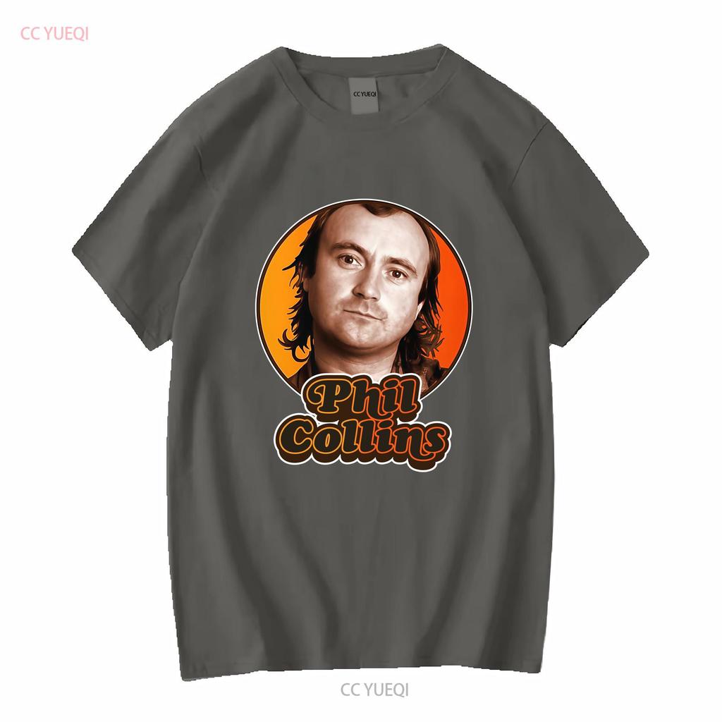 Maglietta Phil Collins Uomo Estate Classica Cotone vintage Lavata Comoda Top Per Uso Quotidiano Morbido Leggermente Elastico