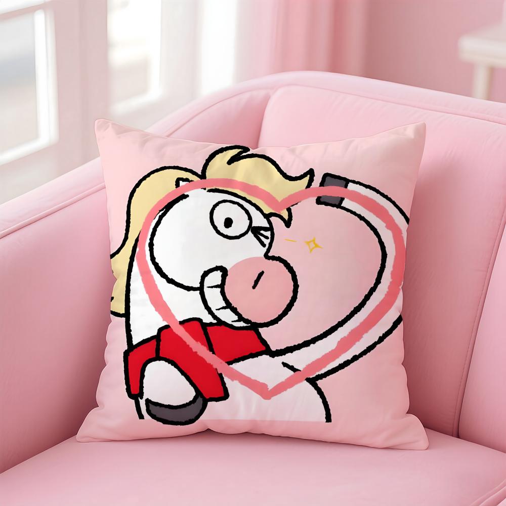 Inspired By Funny BBai Fumas patterns Cushion Cover Pillowcase Short Plush Invisible zipper Room Sofa Cushion Cover