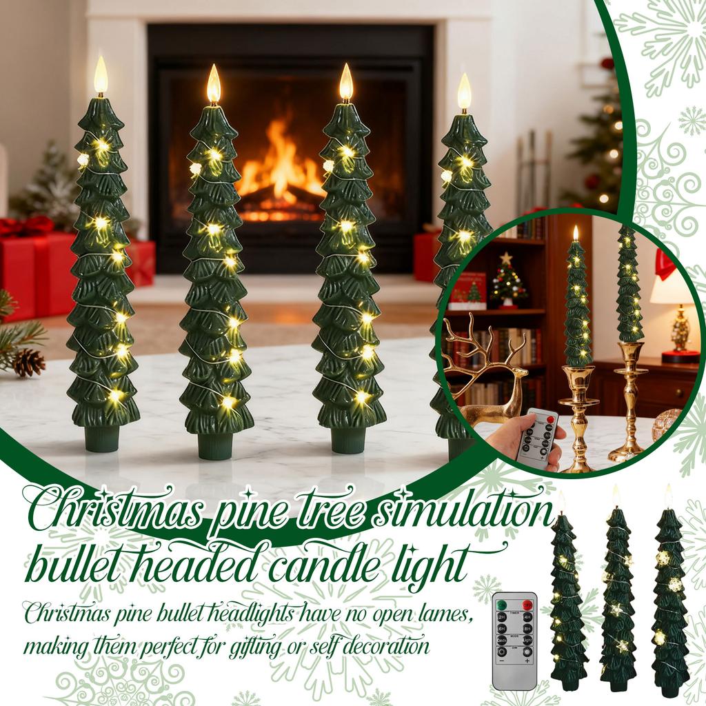 Christmas Collection Christmas Tree Flameless Tapers Candles 9.4 Battery LED Candles Glowing Branches Decor Remote Control