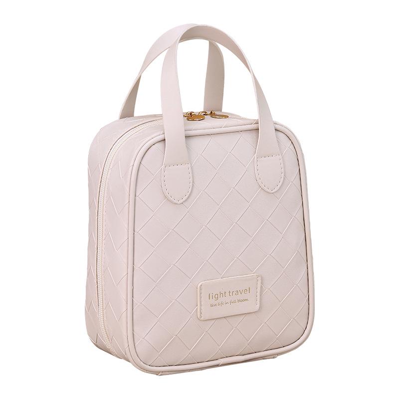 PU Handheld Woven Large Capacity Makeup & Lipstick Travel Bag