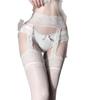 Sexy Lace Over Knee Socks Suspender Integrated Socks Pure Contrast Stockings Black Silk Half Suspender Sy