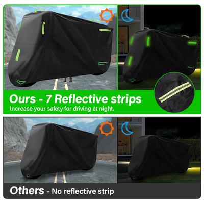 300D Motorcycle Cover Waterproof All Season Dustproof UV Protective Outdoor Indoor Scooter Wear-resistant Fabric Motorbike Cover