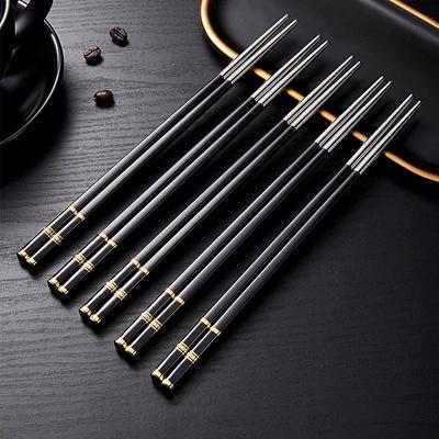 2-8 Pairs Alloy Chopstick Reusable Non-slip Sushi Food Chop Sticks Chopsticks Metal Chinese Chop Stick Tableware Kitchen Gadgets
