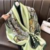 High Quality Silk Scarf Top Headwraps Women Four Seasons Hair Scarves Hijab Foulard Luxury Bandana Femme Headscarf 90*180cm