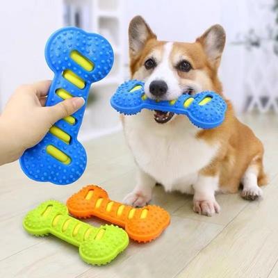 Pet Interactive Stick Bite-resistant Dog Chew Toy Bone Shape Durable Dog Molar Rod Sounding Teeth Cleaning Toy Indoor Play