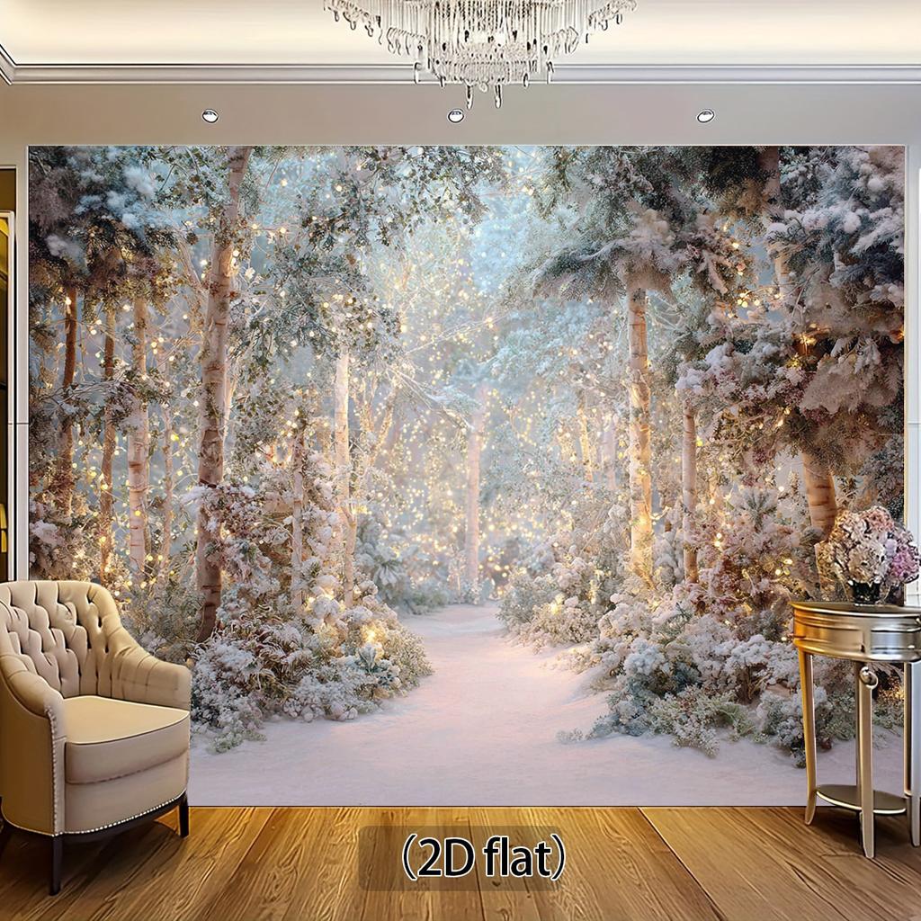 2D-Ebene, 1 Stück Hintergrundstoff im Winterwunderland-Thema, geeignet für Festival-Feierveranstaltungen