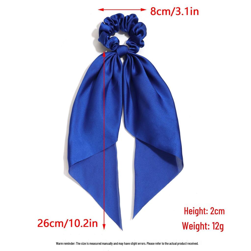 Spring Satin Knot Triangle Scarf: Solid Color Hair Accessory for Women & Girls
