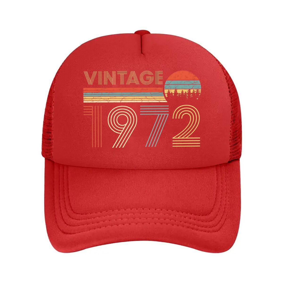 “Винтажная 1972 Ретро, Дизайн Ностальгия” Сетчатая Бейсболка One Size