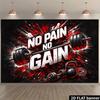 2D No Pain No Gain Fitness-Hintergrund Hantel Fitnessstudio Fotoautomaten-Hintergrund