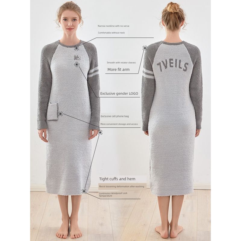 Light Yarn Super Soft Couple Pullover Women's One-Piece Pajamas