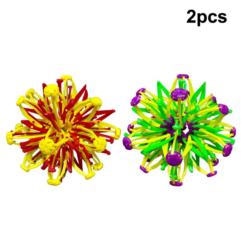 2Pcs Expandable Magic Ball Large Retractable Ball Toy Stress Relief Breathing Ball Colorful Magic Toys Yoga Relaxation Gift