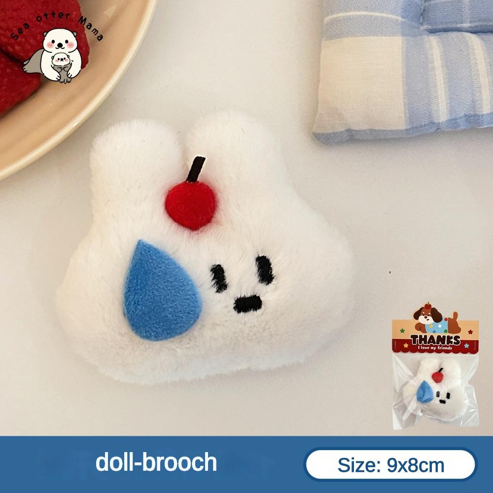 Cute Sweating Puppy Rabbit Doll Pendant Brooch Girl Heart Versatile Doll Keychain Plush