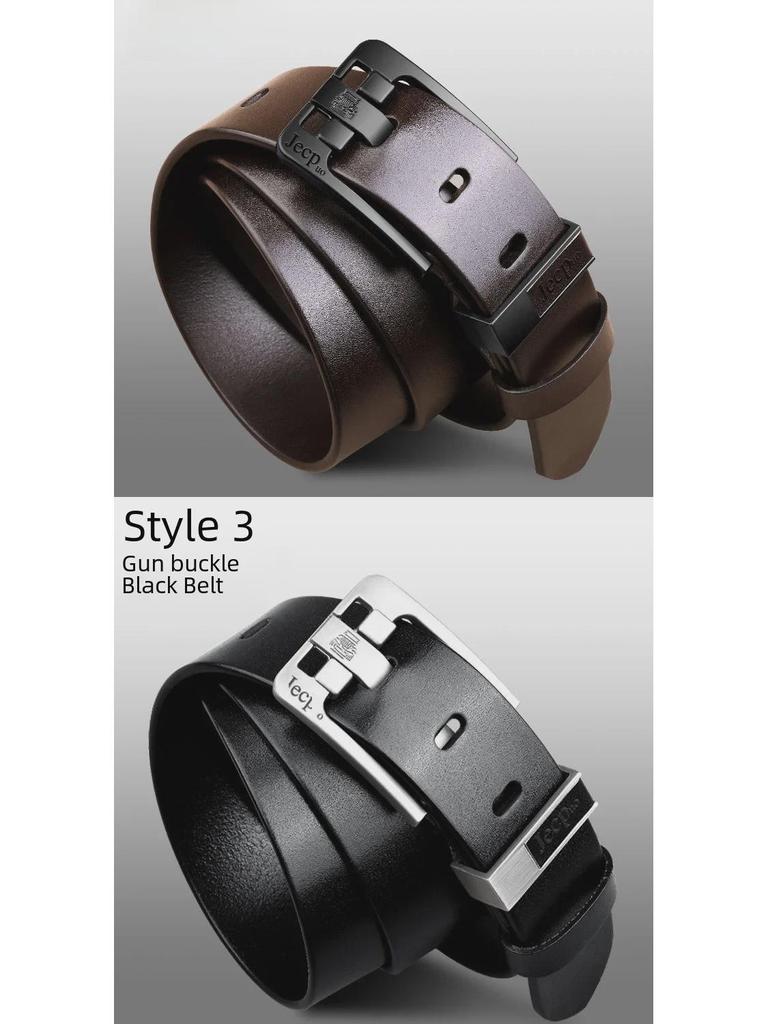 Pinduoduo Heißer Verkauf: Jeepuo Herren Echtleder Dornschließe Rindsleder Casual Koreanischer Stil Jeansgürtel