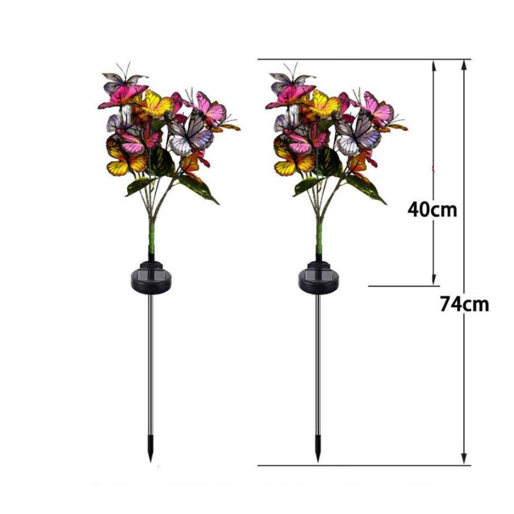 Outdoor Solar Simulation Colorful Butterfly Sunflower LED Lawn Lamp Landscape Garden Sunmer Lights for Camping Wedding Decor