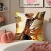 Genshin Zhongli Cushion Cover Pillowcase Short Plush Invisible zipper Room Sofa Cushion Cover