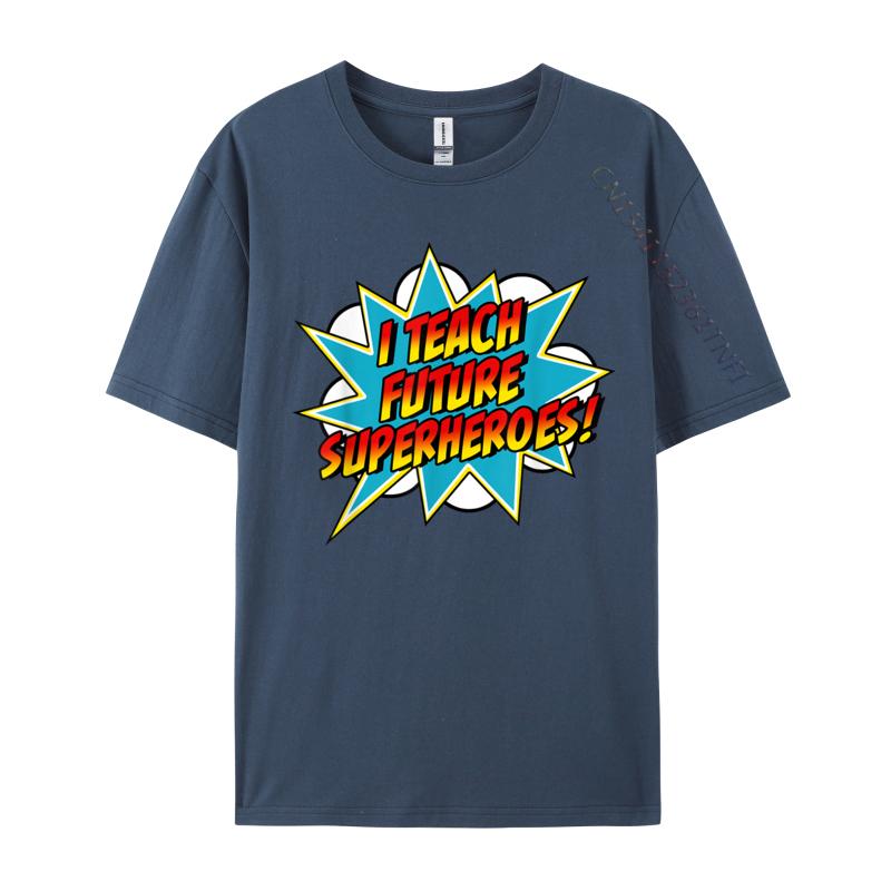 Uczę Superbohaterów Retro Komiks Super Nauczyciel Bluzki Koszulka Casual T-Shirty Najnowsza Koszulka Bawełniana z Okrągłym Dekoltem T-Shirt dla Dorosłych