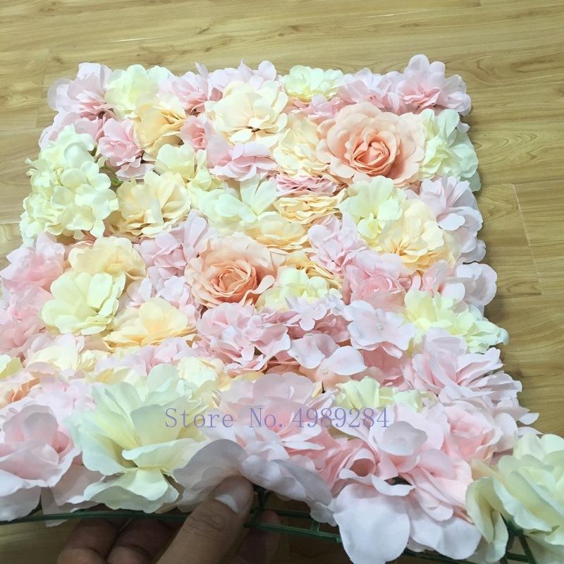 Silk Rose Flower Wall Home Decor Champagne Artificial Flower for Wedding Decoration Flower Wall Romantic Wedding Backdrop Decor