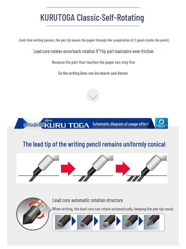 UNI Mitsubishi KURU TOGA M5-452 Automatic Rotating Pencil [Contact Customer Service for Bulk Orders]