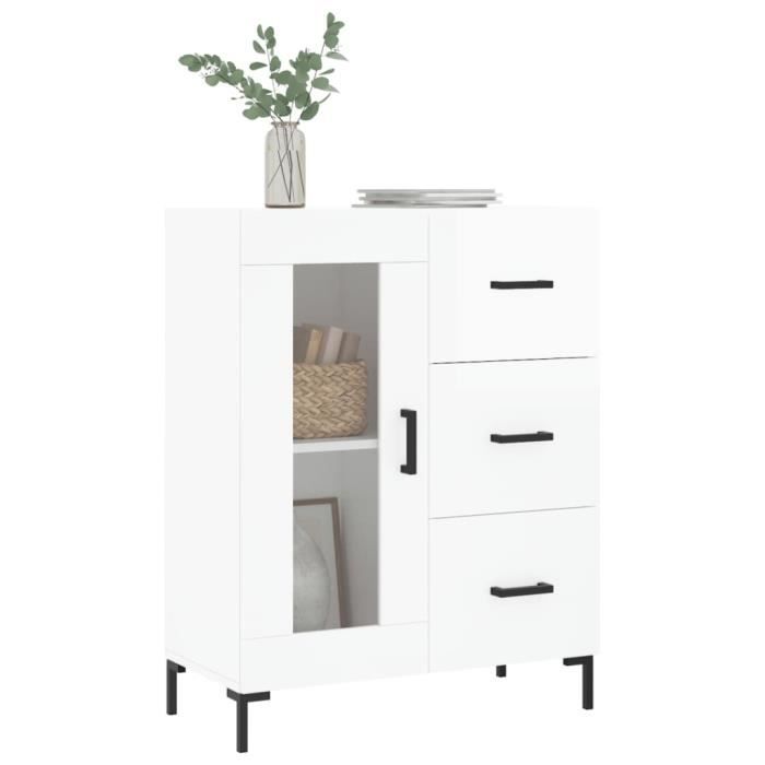 VidaXL Buffet Blanc brillant 69,5x34x90 cm Bois d'ingénierie 828046