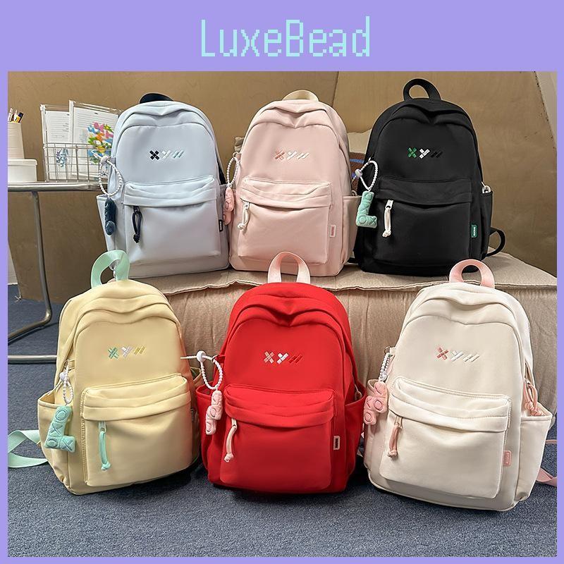 School Solid Color Bag Backpack Large Capacity Middle Schoolers Unisex Gift