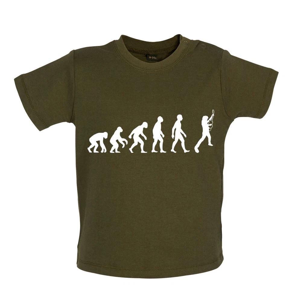 Evolution of Man Guitar - Baby Kids Boys Girls Unisex T-Shirt / Babygrow - Guitarist Bass Player Love 160