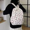 Cord Rucksack mit Erdbeermuster Lässiger Reiserucksack Große Kapazität Mode Teenager Tagesrucksack Verstellbarer Riemen für Outdoor-Reisen AVE