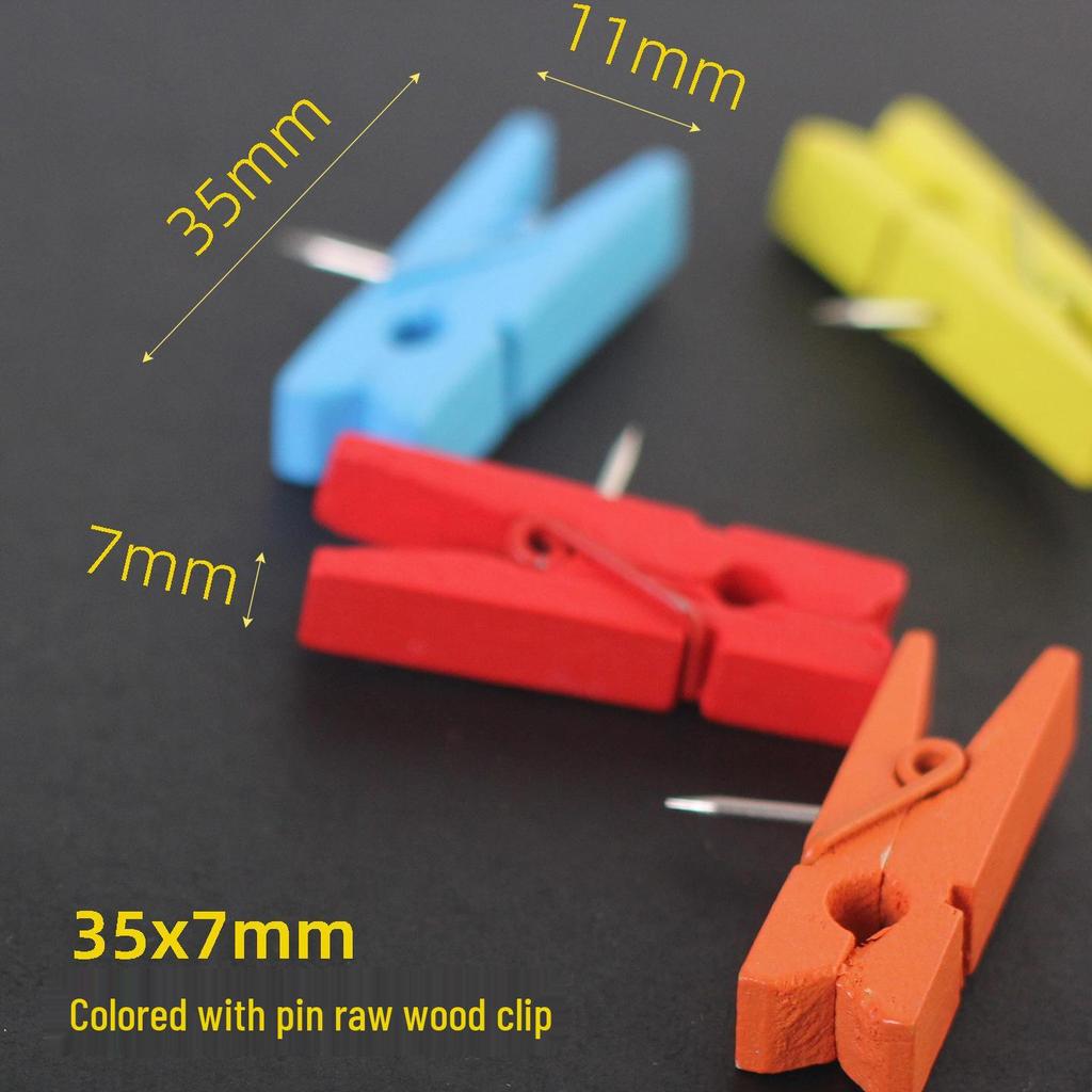 Colored Wooden Push Pins & Clothespins for Corkboards - Creative Office Stationery