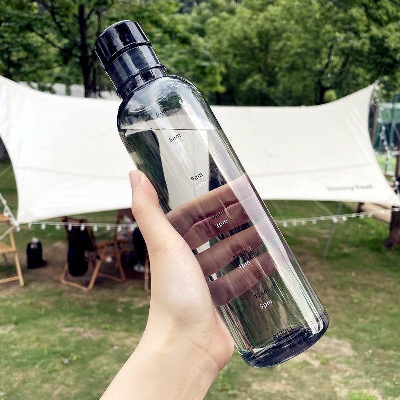 Water bottle summer time scale cup simple transparent large capacity plastic cup portable anti-drop cup