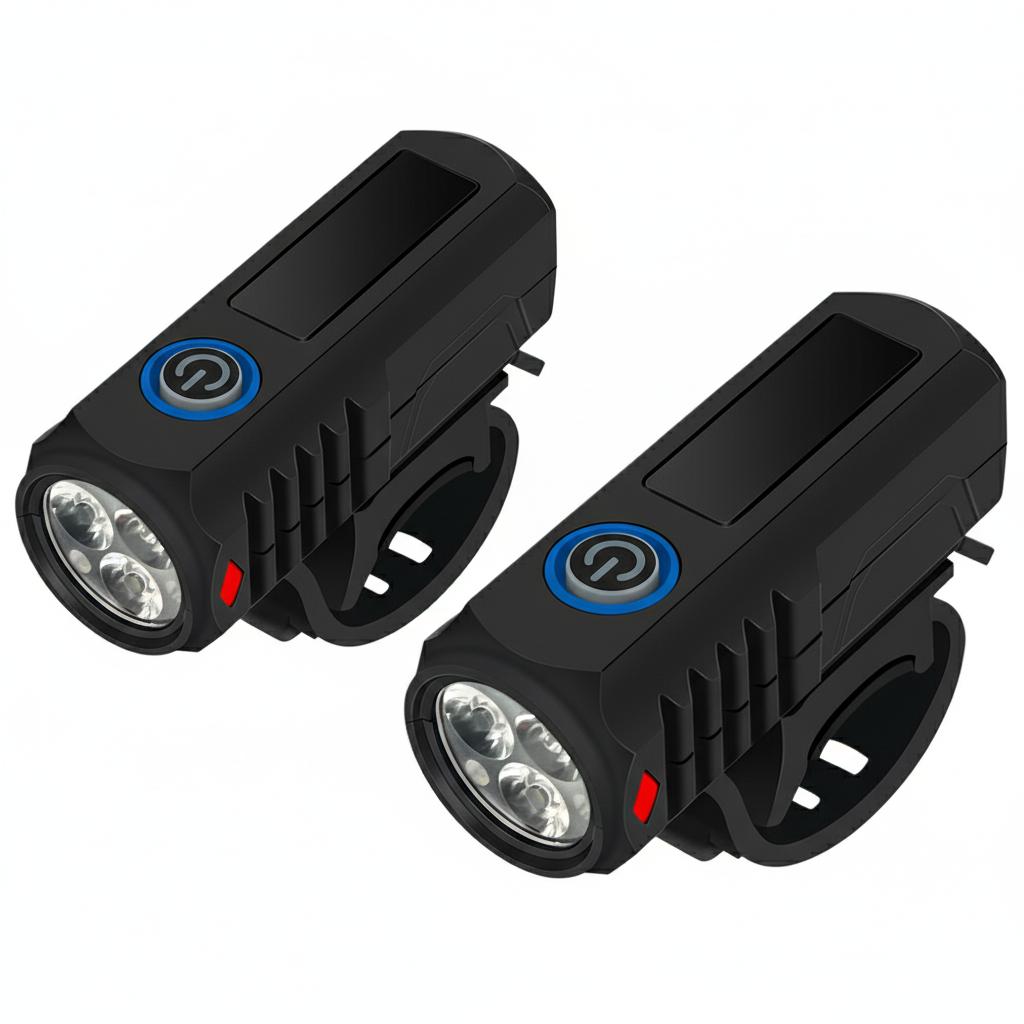 Bright Bicycle Light 3 LED Front USB Type-C Rechargeable MTB Mountain Bicycle Lamp Bike Headlight Flashlight Cycling Scooter