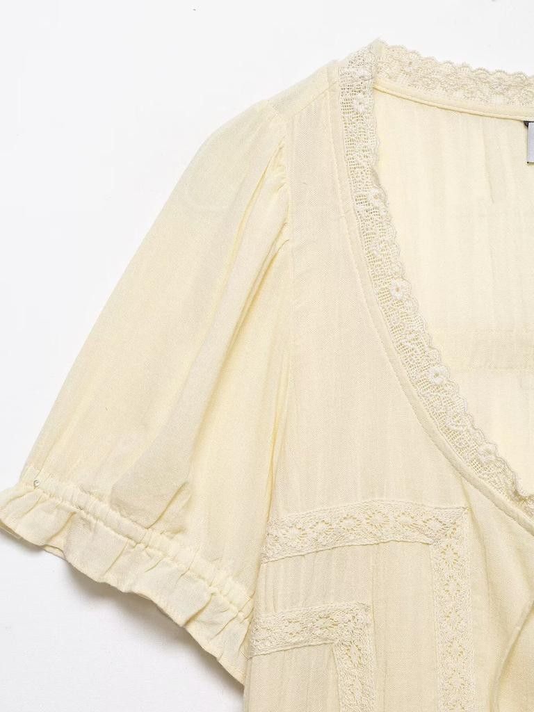 European and American Style, New Women's Clothing, Foreign Style, Fashionable Style, Embroidered Tulle Shirt 0881013