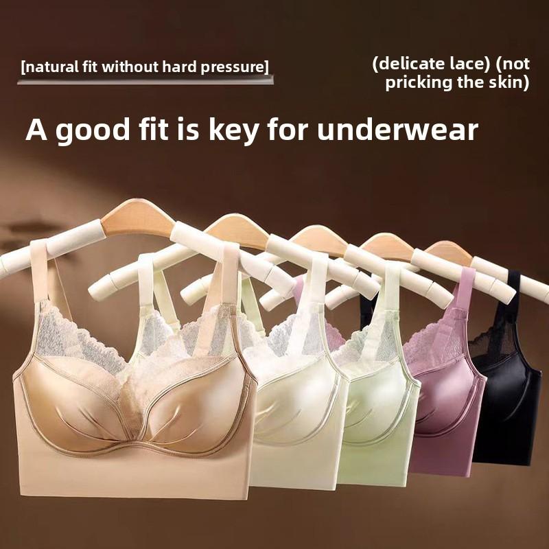 Sexy Pure Desire Smooth Lace Spliced Vest Bra, Small Bust Push Up Lifting Wireless Bralette