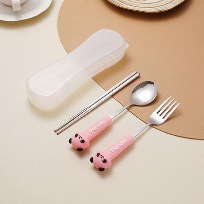 Pink Cartoon Bear 304 Stainless Steel Cutlery Set