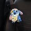 Stitch Safety Belt Summer Bouquet Black Shoulder Pad Set Car Interior Safety Belt Decorative Doll Gift.