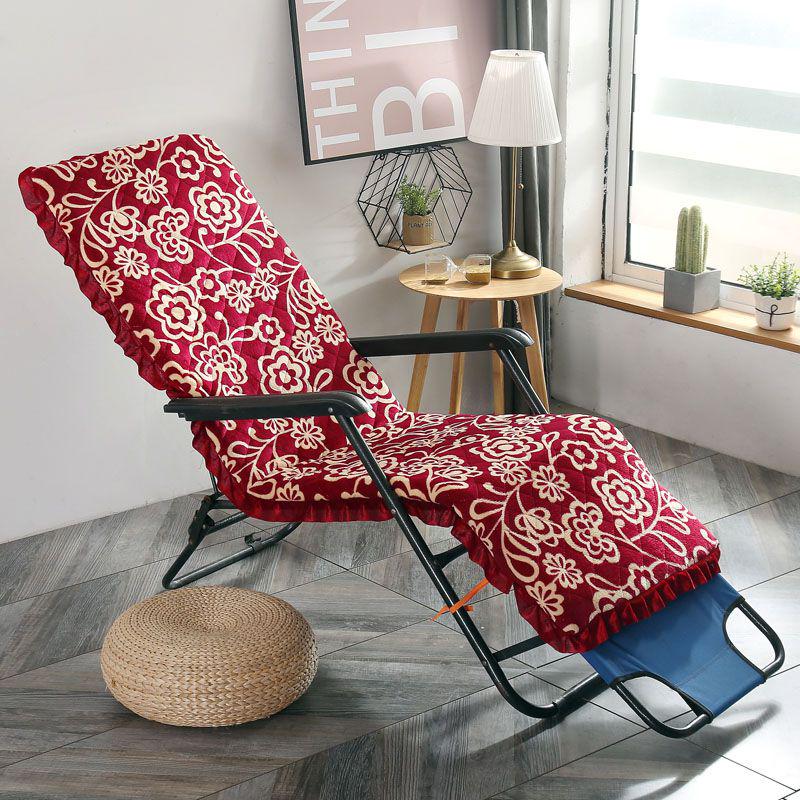 Flanell Waschbares Liegestuhlkissen Dick Gepolstert Blumendruck Liegematte Terrasse