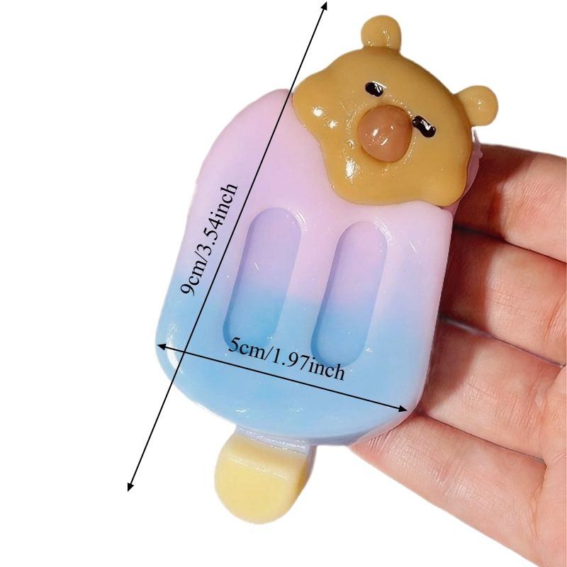 Tabas Squishy Capybara Ice Cream Squeeze Toy Fake Ice Cream Squishy Toy High-Value Popsicle Stress Relief Toy Anti-Anxiety