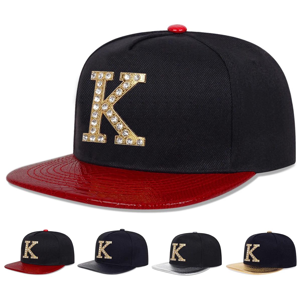 Yiran Bag Women's Unisex Diamond K Letter Label Baseball Hats Spring Autumn Outdoor Adjustable Casual Hip-Hop Trucker Caps Sunscreen Hat