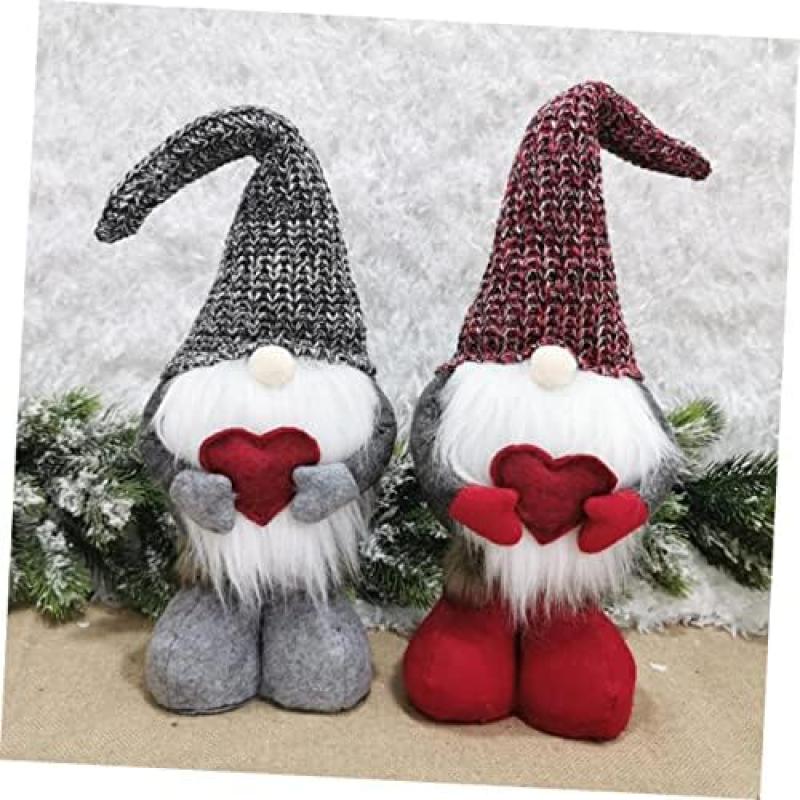 Garneck Valentine's Day Standing Doll Red Polyester Decoration Doll Valentine Home Decor Party Decor Kids Craft Toy