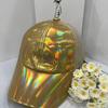 Laser PU Hat Solid Color Street Waterproof Duck Tongue Hat Sunshade Colorful Leather Baseball Hat PU Colorful